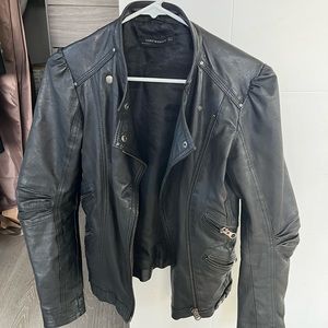 Zara Lambskin leather motorcycle jacket